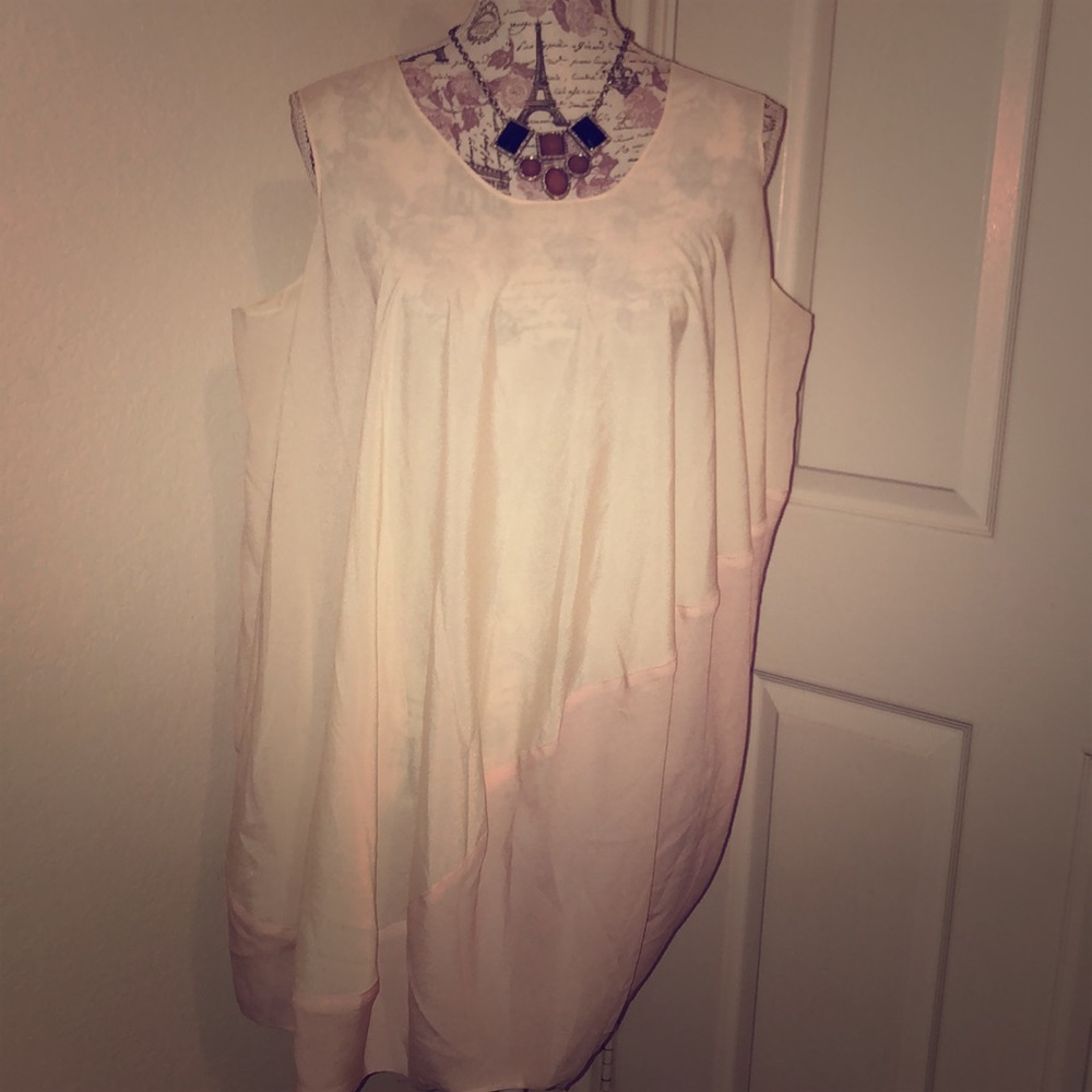 Flowy Cream and pink Akira dress